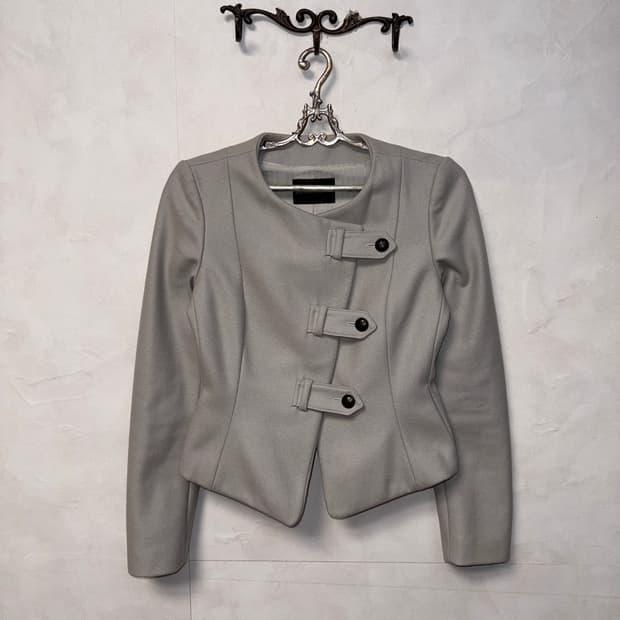 Emporio Armani gray virgin wool crop jk