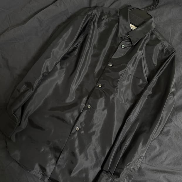 꼼데가르송 메인라인 24FW 세틴 셔츠 (블랙, M)