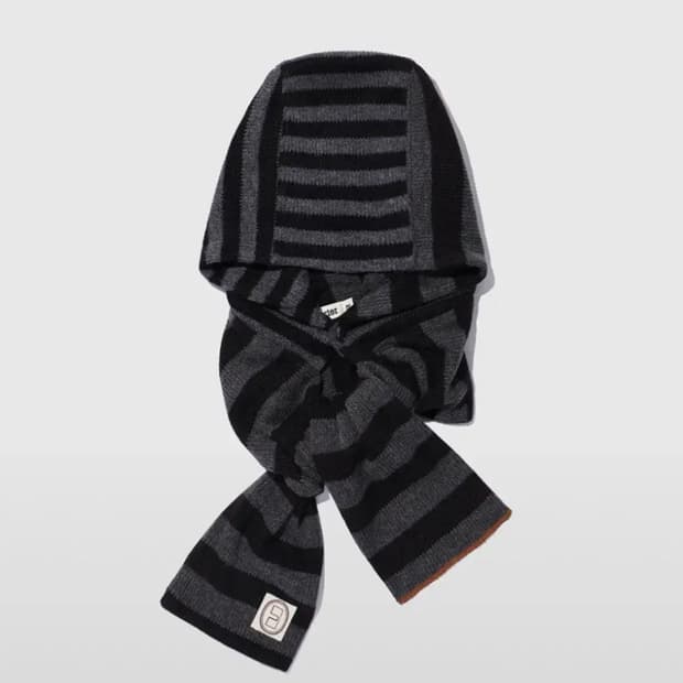카락터 바라클라바 Striped knit balaclava muffle
