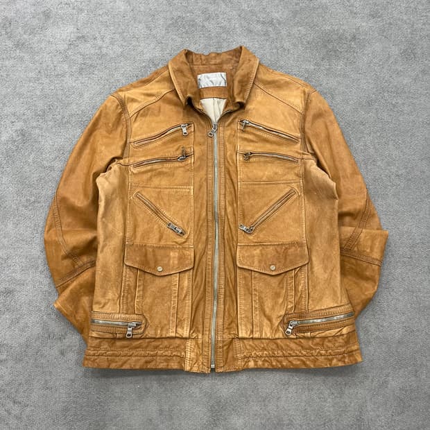 XL 티아이포맨 양가죽 멀티 지퍼 레더자켓