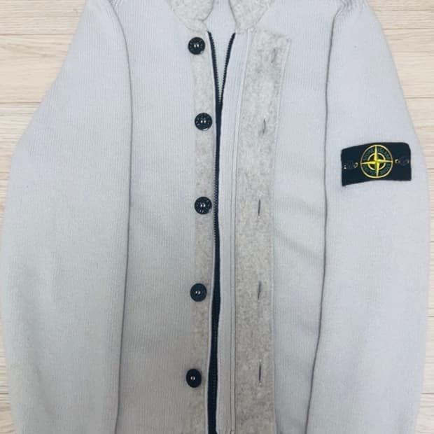 스톤아일랜드 램스울 이중니트 집업