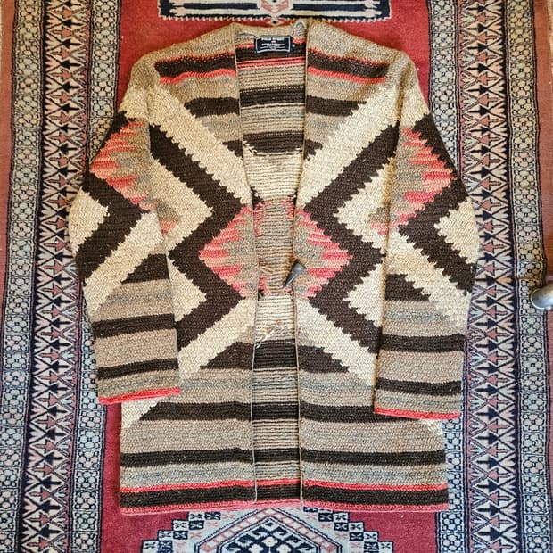 90s polo sport 네이티브 인디언 패턴 가디건