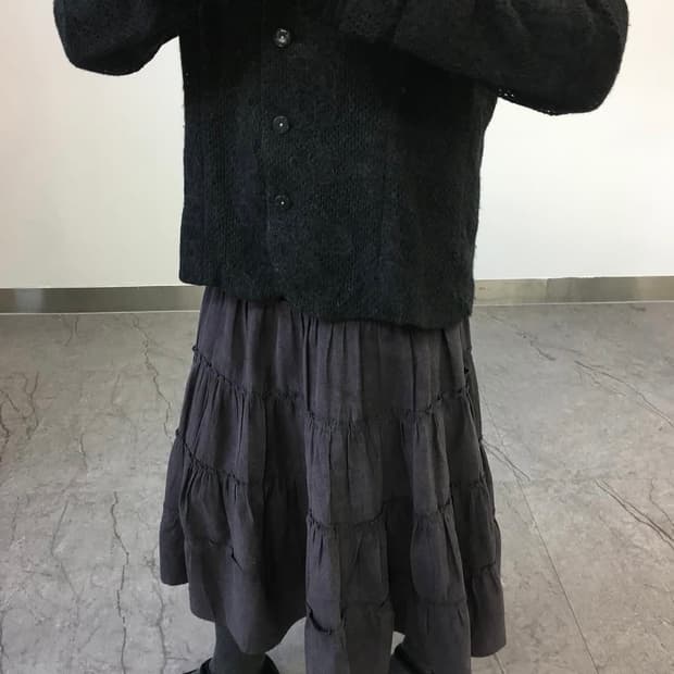 빈티지 워싱 캉캉 스커트