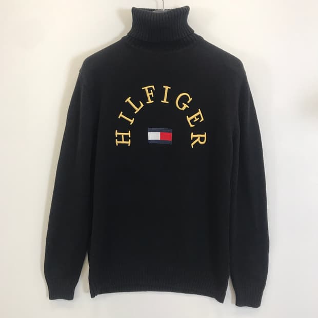 타미힐피거 빅로고 금장자수 폴라니트 [M]