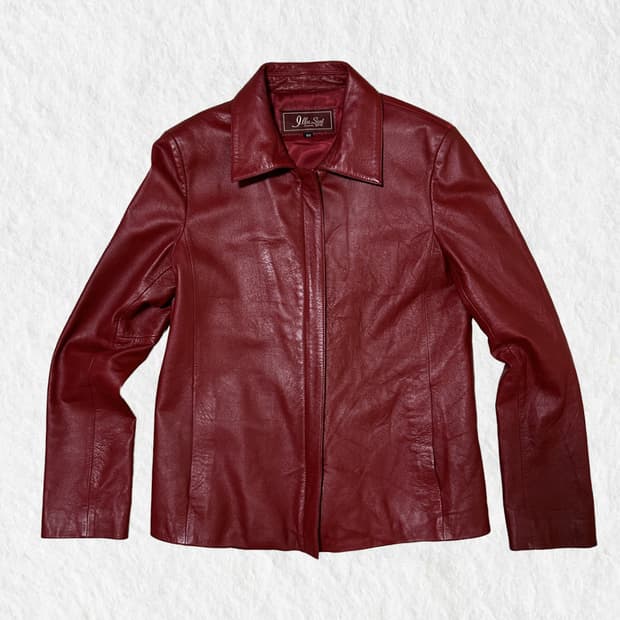 빈티지 버건디레드 양가죽 자켓