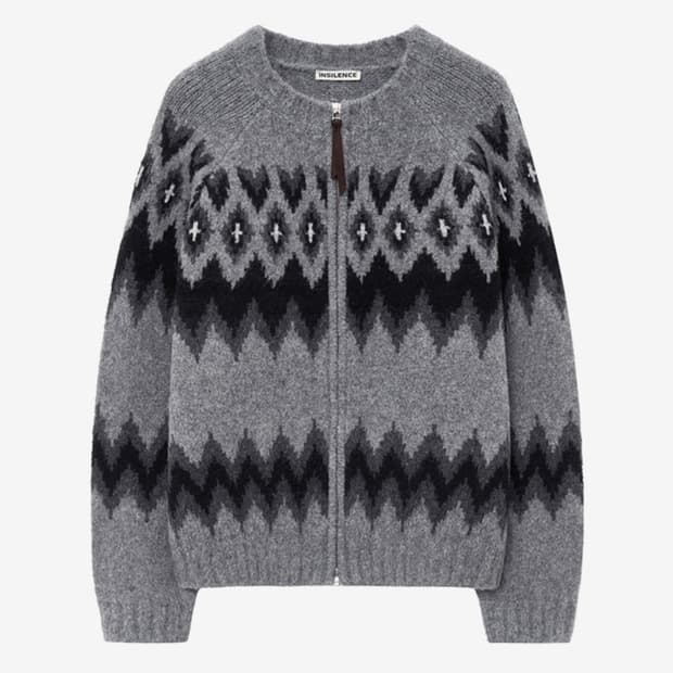 인사일런스 노르딕 라운드 집업 GREY L사이즈