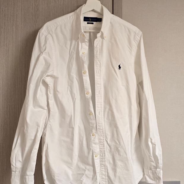 폴로 랄프로렌 옥스포드 가먼트 셔츠 화이트 슬림 L
