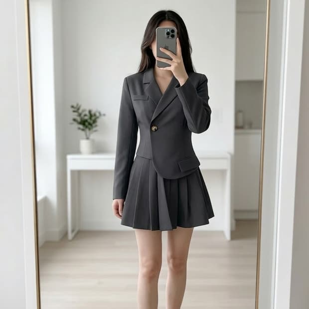 블랙원피스 투피스 오피스룩 하객룩 세미정장 44~55