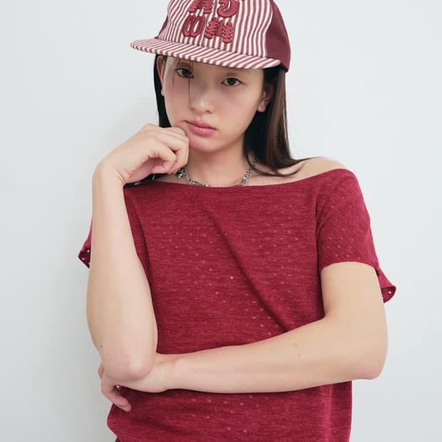무음 블랭크 도트 니트 탑 blank dot knit top