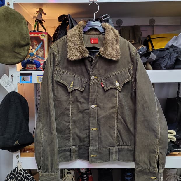 Levis 리바이스 레드탭 type1 코듀로이 퍼 카라 자켓