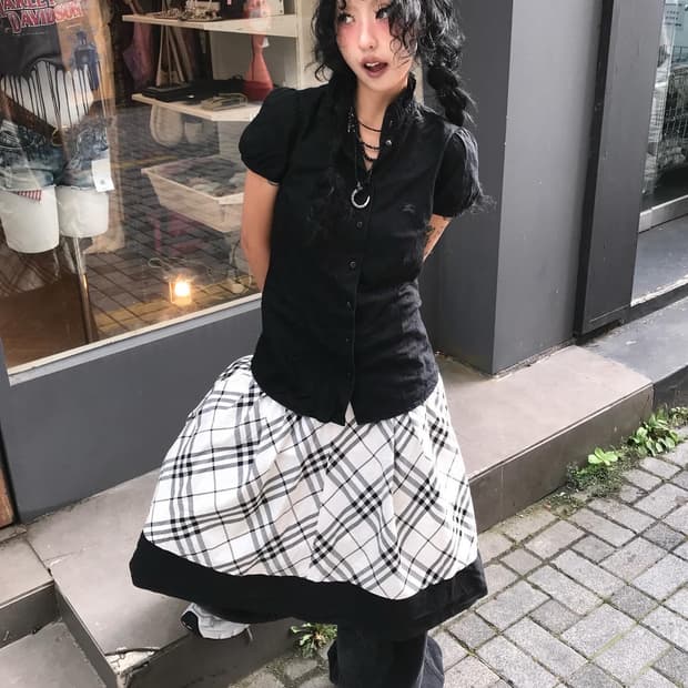 Burberry Check Puff Shirt