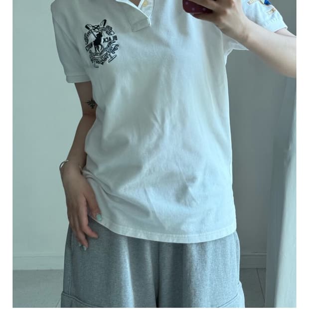 폴로 블랙와치 화이트pk