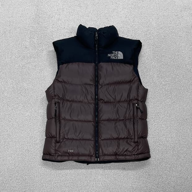 노스페이스 눕시 700 다운 베스트 조끼 패딩 블랙 브라운