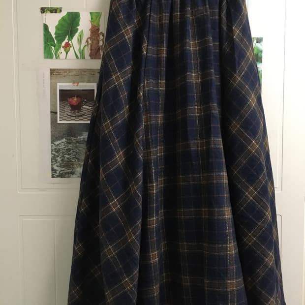 일본빈티지 하구미 모리걸 겨울 롱치마 체크 스커트 아오이유우
