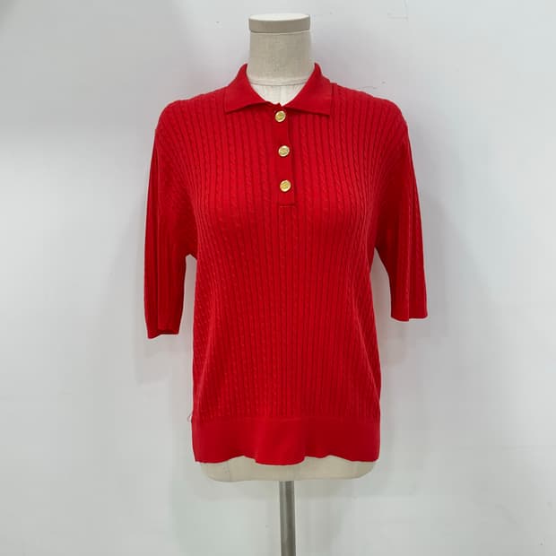 버버리 빈티지 금장 버튼 니트