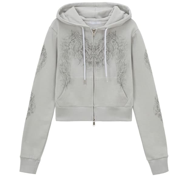 Hug your skin 허그유어스킨 스컬리 크롭 후드집업