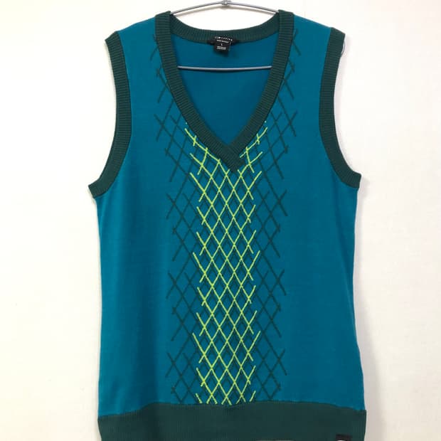 Oakley 오클리 골프 여성 브이넥 니트 베스트 조끼 L _ 블루그린