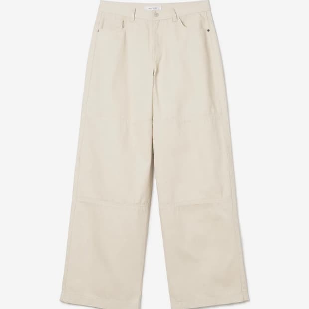 밀로우먼 더블니 코튼 루즈 팬츠 [에크루]