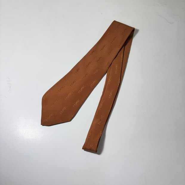OS 입생로랑 YSL 브라운 실크 넥타이