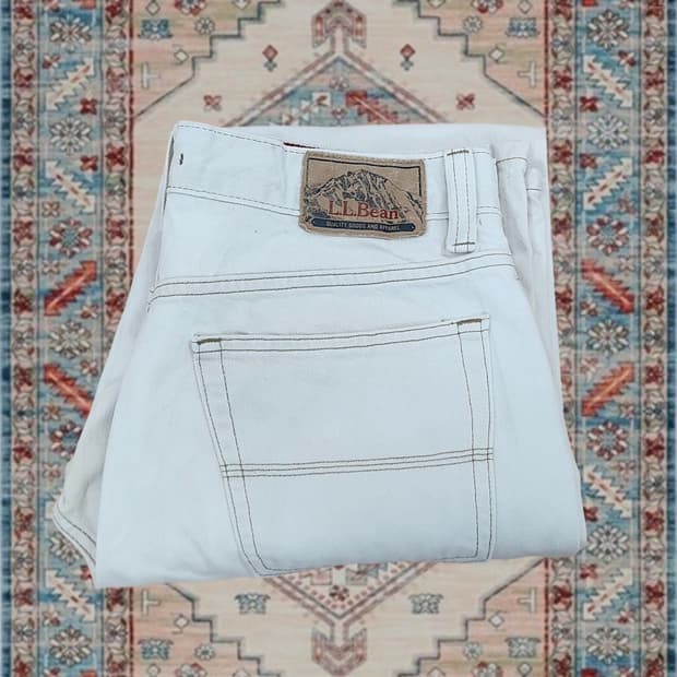 L.L.Bean vintage 화이트 데님 팬츠 30