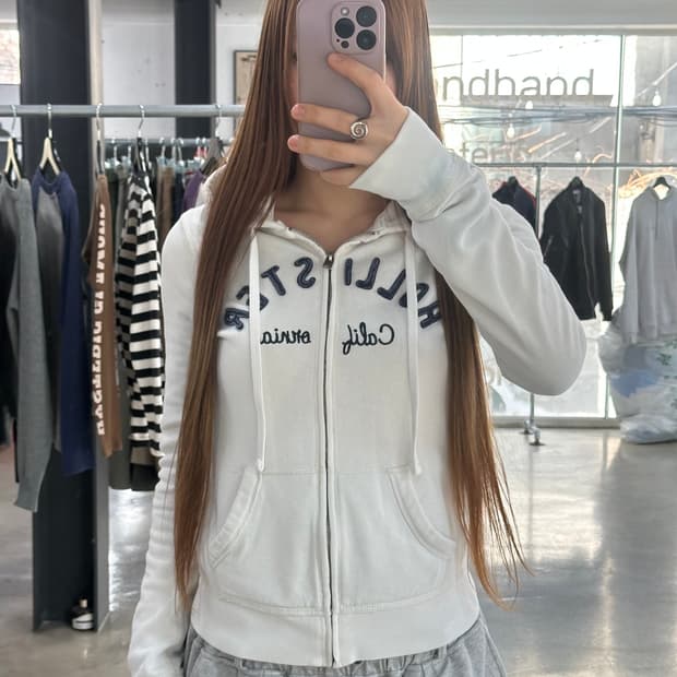 홀리스터 후드집업 화이트