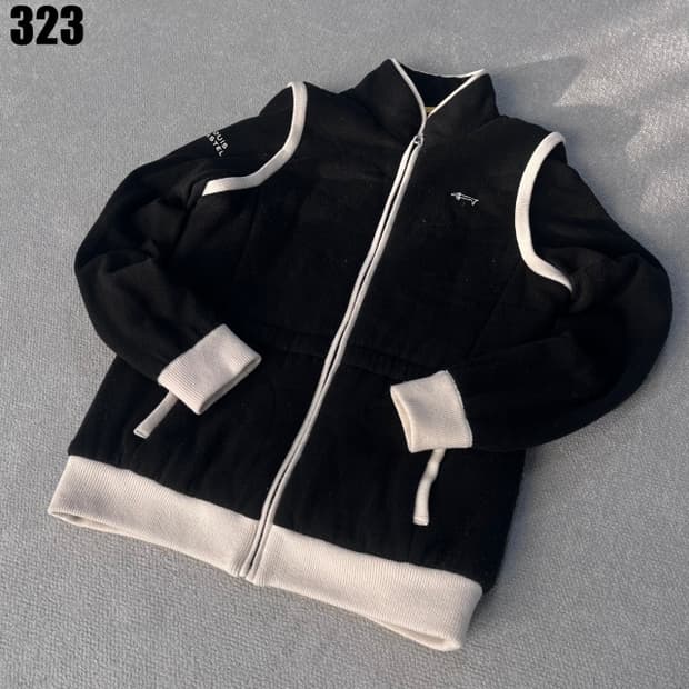 루이까스텔 블랙 니트 집업 자켓