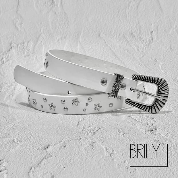 [Unisex] MAY2 스타 별 스터드 비건 가죽 클래식 웨스턴 벨트