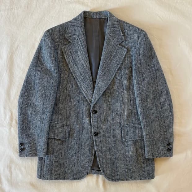 (97) 60s USA A.C & Harris Tweed 울 헤링본 2B