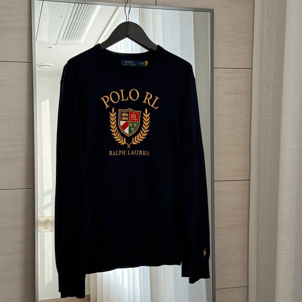 랄프로렌(Ralph Lauren) 크레스트 코튼 크루넥 니트