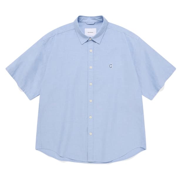 커버낫 C 로고 옥스포드 하프 셔츠 라이트 블루 - L