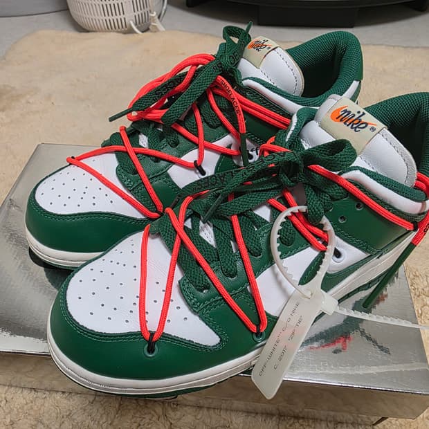 나이키 오프화이트 덩크 그린 270