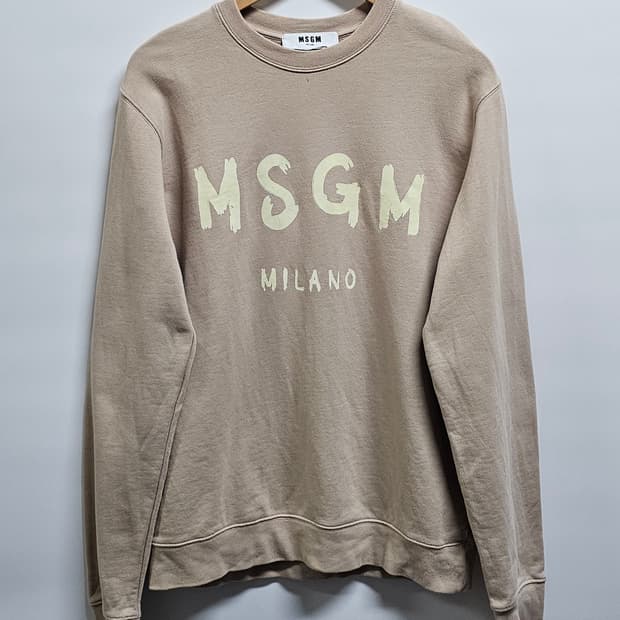 MSGM 밀라노 로고 맨투맨 베이지 S