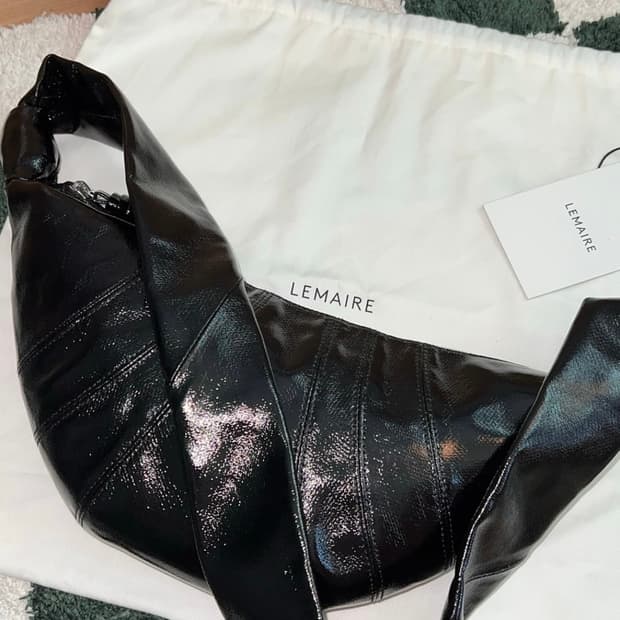 르메르 크루아상 범백 코티드 코튼 블랙