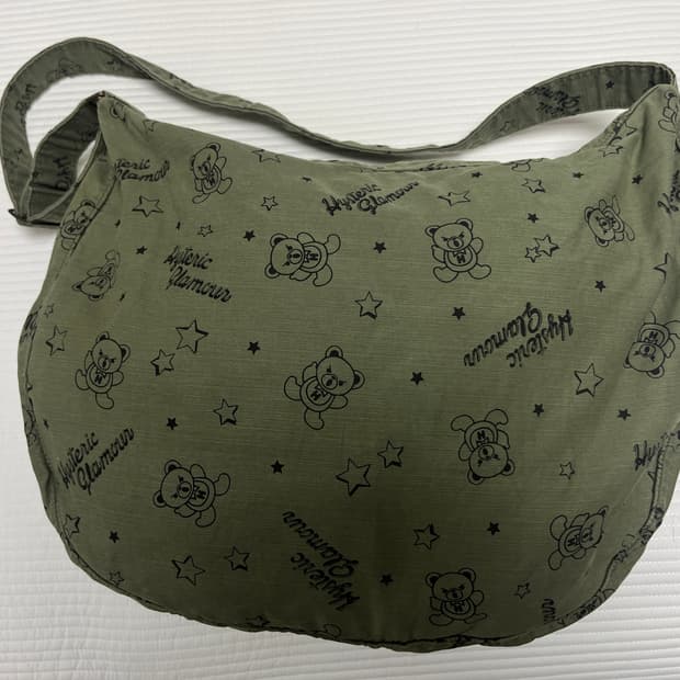 히스테릭글래머 퍽베어 코튼 숄더백