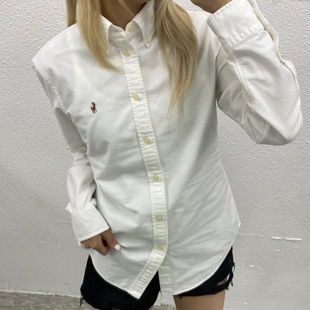 폴로 랄프로렌 옥스포드 화이트 셔츠 M
