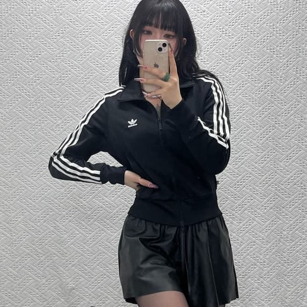 아디다스 파이어버드 빈티지 오리지널 검흰 져지 집업 L C11616