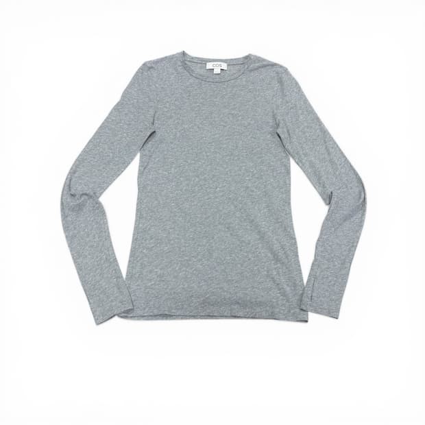 우먼S COS 코스 그레이 핑거홀 긴팔 롱슬리브
