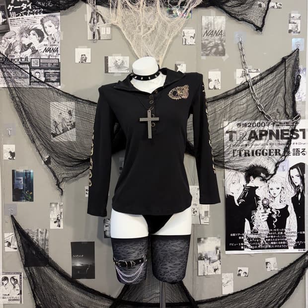 Y2K cubic lettering Glitter long sleeve