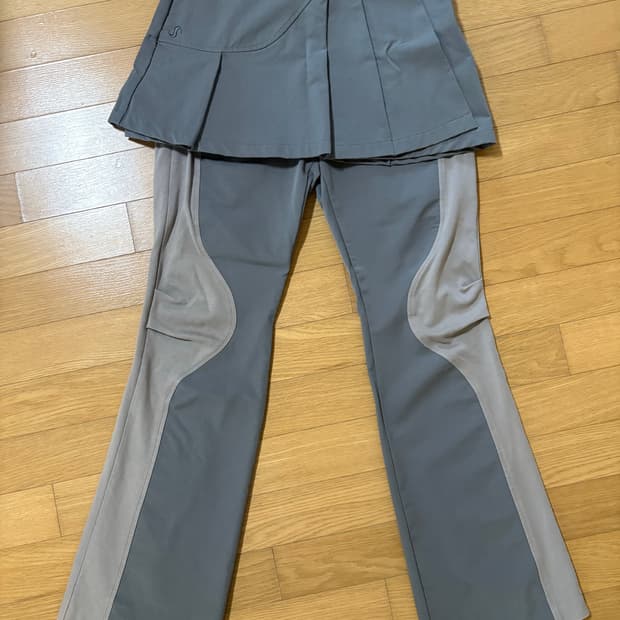 오호스 플리츠 치마바지 세트 그레이