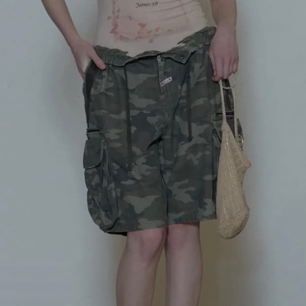 스컬프터 twill cargo half pants
