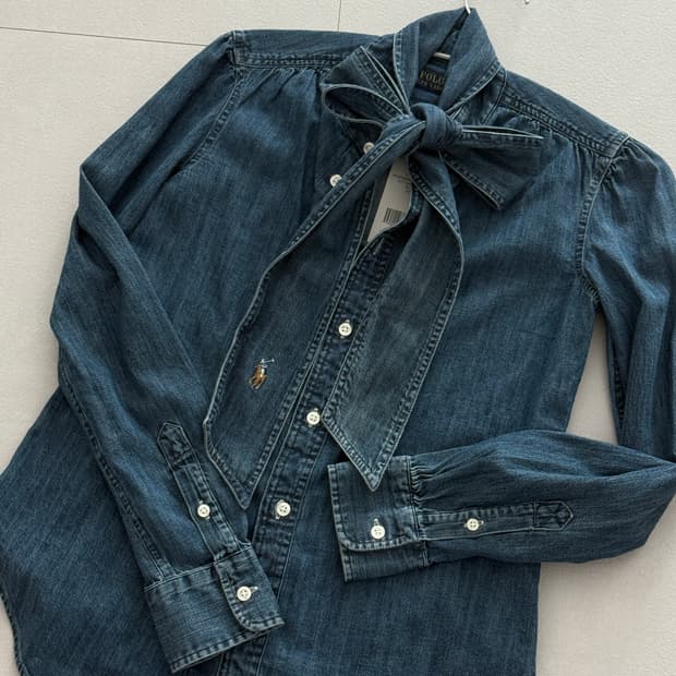 랄프로렌 리본 청셔츠(새상품, 택있음)