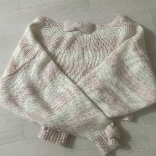 리즈리사 리본 니트 ) 히메갸루 라떼갸루 갸루 큐롯 빈티지 트랄라라