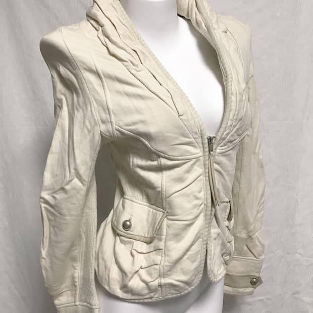 빈티지 00s y2k 빅 카라슬릿 디테일 투웨이 자켓