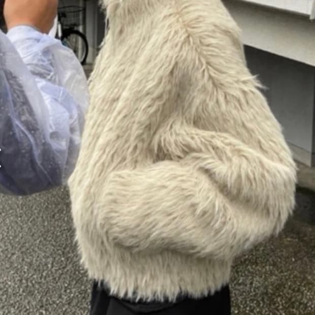 크림빌라 시어링 퍼자켓 베이지