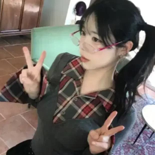 y2K 마리 체크셔츠 레이어드 골지 슬림티