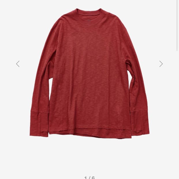 2사이즈LAYERED LONG SLEEVE TEE VINTAGE RED