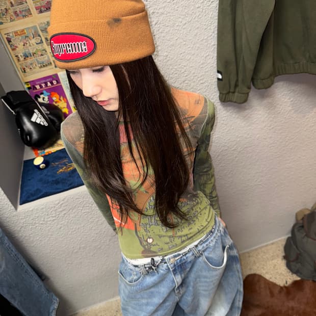 Supreme 슈프림 22ss 오발 패치 비니