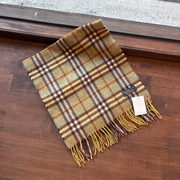 15376 - 버버리 그린 노바 체크 캐시미어 머플러 (캐시미어 100%