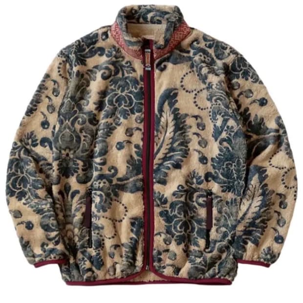 캐피탈 다마스크 패턴 플리스 집 블루존 베이지 4사이즈