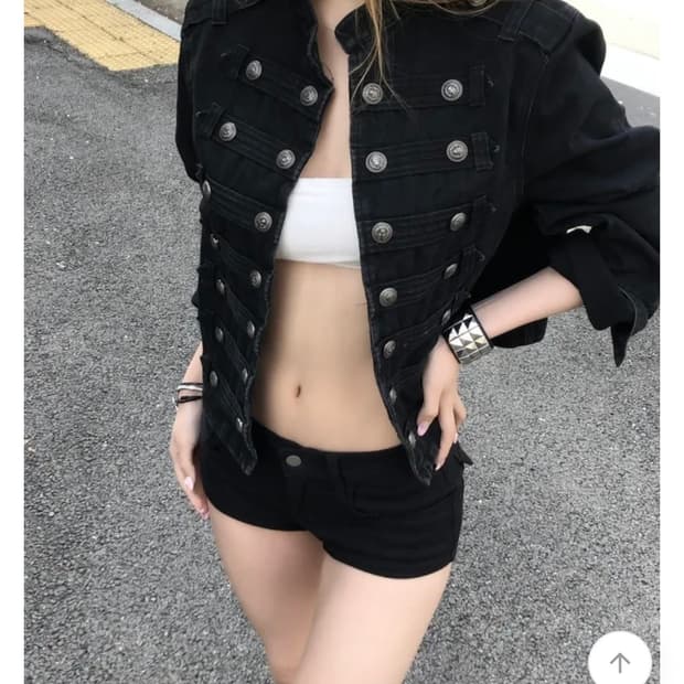 나폴레옹 데님 자켓 블랙 새상품